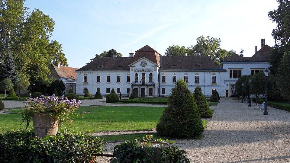 Main facade of the Széchenyi Palace in Nagycenk